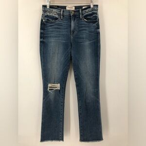 Frame 26x28 Le High Straight Distressed Raw Hem Merry Jeans Straight Leg 0636
